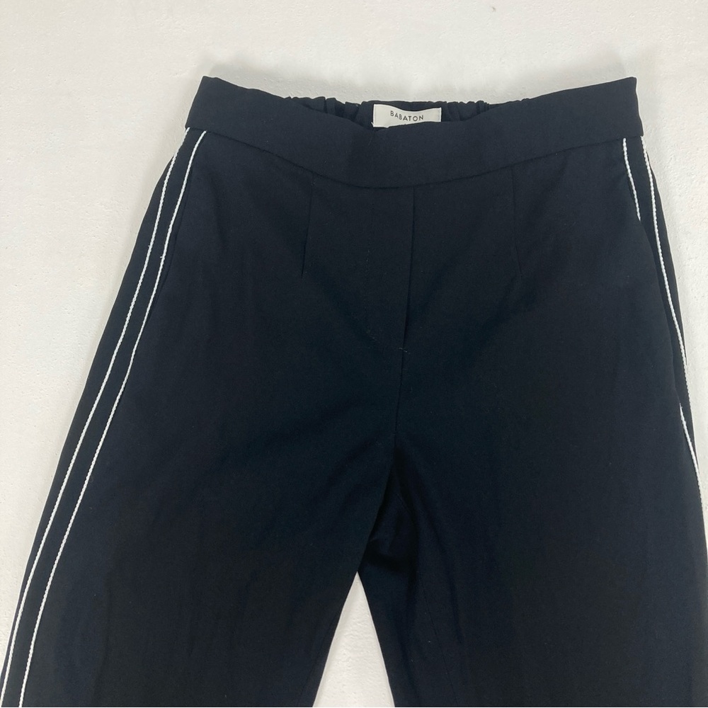 Aritzia Babaton Conan Black Side Stripe High Rise Cropped Pants Size 2 Pull On - Picture 2 of 16